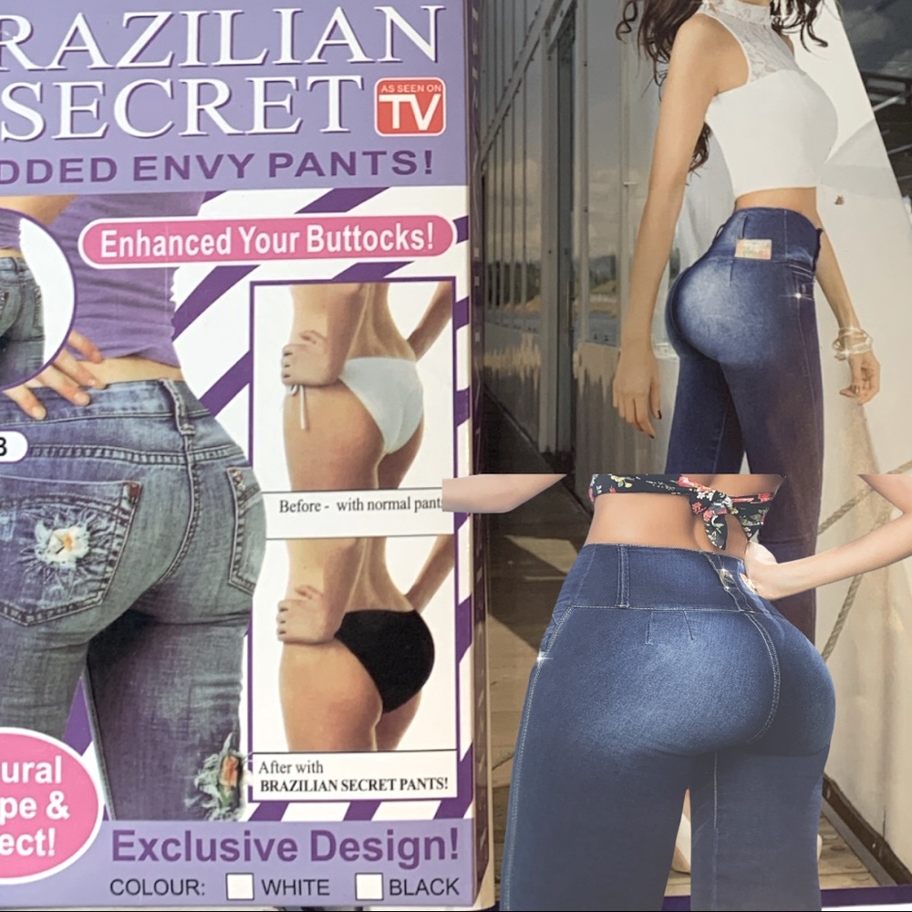 New BRAZILIAN SECRET  white adjustable straps Sexy Panty Enhanced BUTTOS